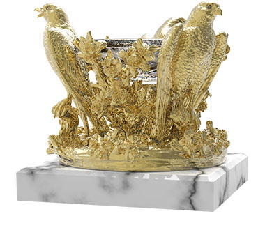 AMBROSIA Golden crystal bowl | Natalis - Emozioni d'Arte
