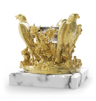 Golden crystal bowl AMBROSIA | Natalis - Emozioni d'Arte